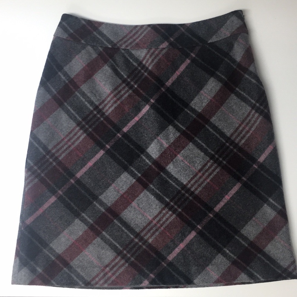 Ann Taylor Plaid Wool Skirt